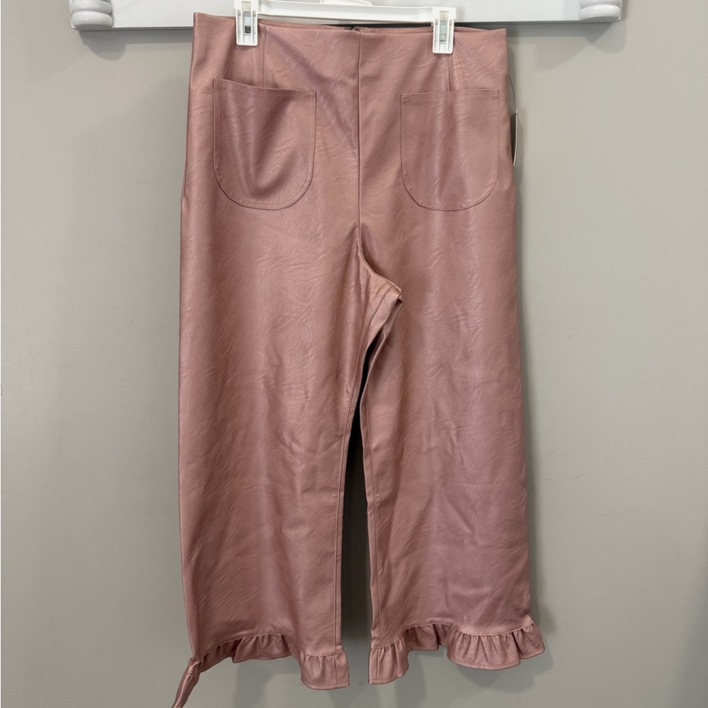 Anthropologie Size 33 Colette Cropped Pants Pink Metallic
